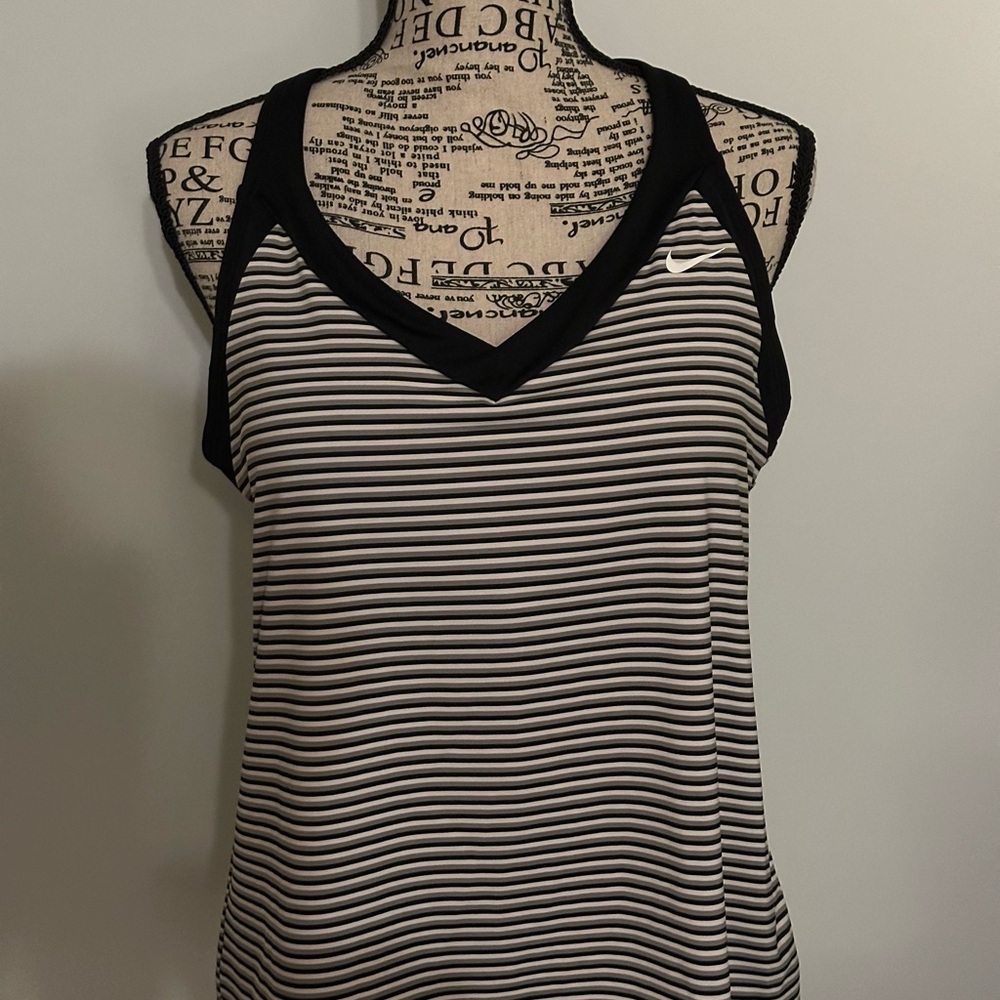 Nike Striped Tankini Swim Top Sz L